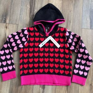 Heart Patterned Kids Hoodie Sweater